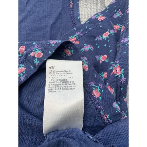 T Party Navy Floral Peace Sign Racerback Tank size S - Picture 9 of 9